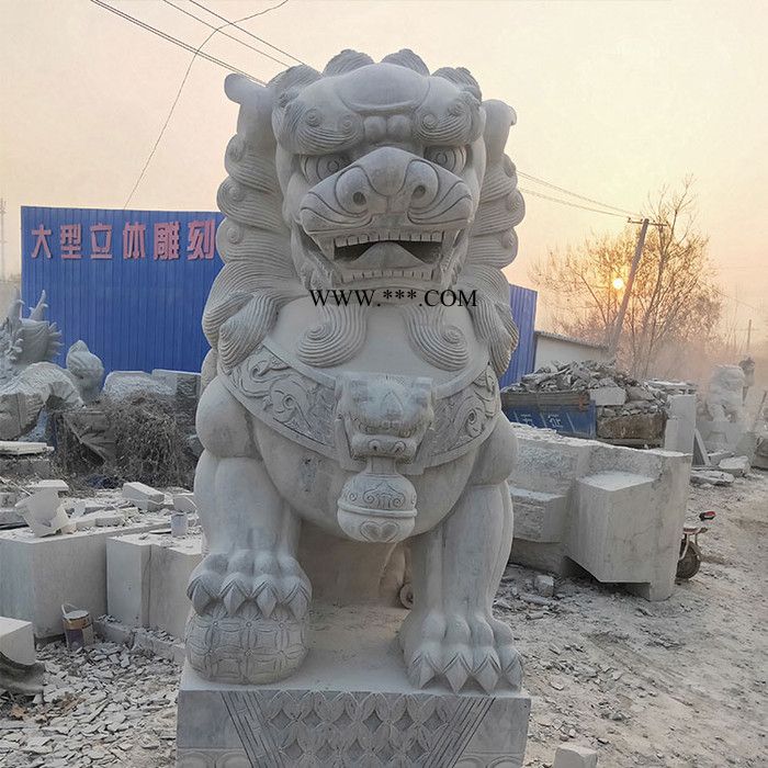 【腾翔石材】定制大理石狮子摆件 大门口摆件青石石狮子  产地批发 欢迎咨询图3
