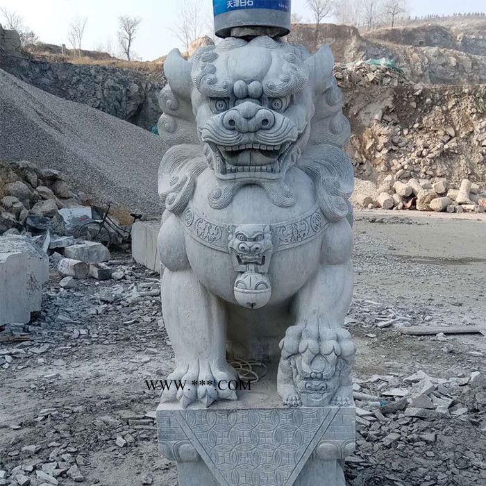 【腾翔石材】定制大理石狮子摆件 大门口摆件青石石狮子  产地批发 欢迎咨询图5