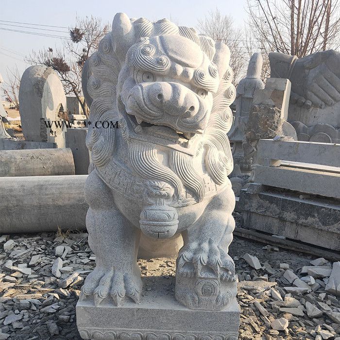 【腾翔石材】定制大理石狮子摆件 大门口摆件青石石狮子  产地批发 欢迎咨询图7