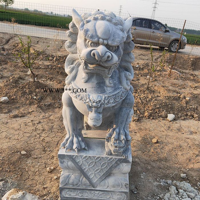 【腾翔石材】定制大理石狮子摆件 大门口摆件青石石狮子  产地批发 欢迎咨询图4