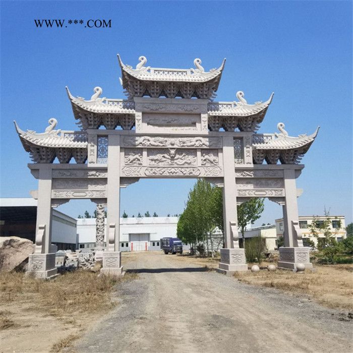 新农村 入口石牌坊 大理石石牌楼 供应商家 乡村石牌坊图4