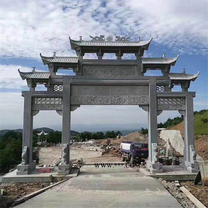 新农村 入口石牌坊 大理石石牌楼 供应商家 乡村石牌坊图2
