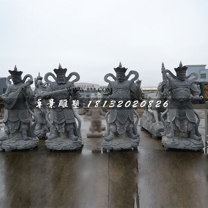 四大金刚石雕青石神像雕塑图3