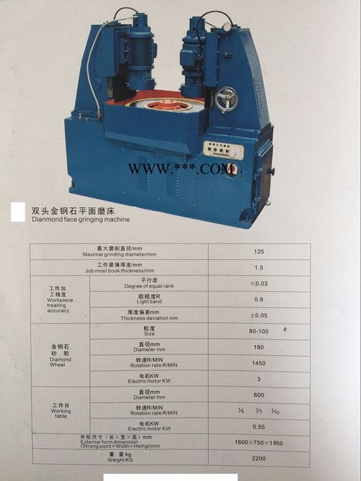 剃须刀 双头金刚石平面磨床图2