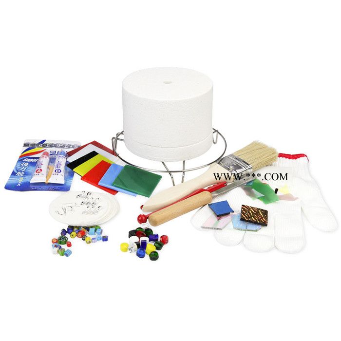 曼德1707003 DIY工具微波窑炉热熔DIY创意手工饰品材料 金刚石7色圆心熔化正方形玻璃片图6