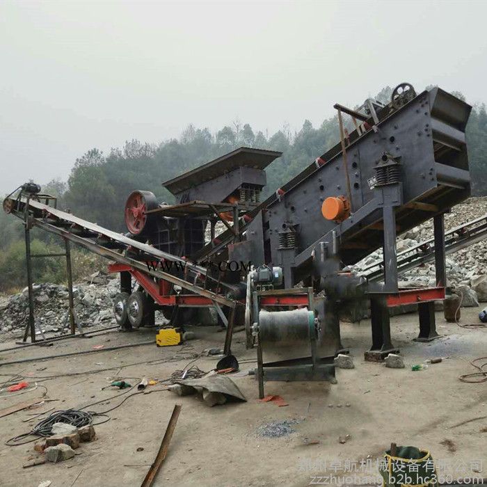 大型反击式移动破碎站 圆锥移动破碎站 多功能建筑垃圾移动破碎站图4