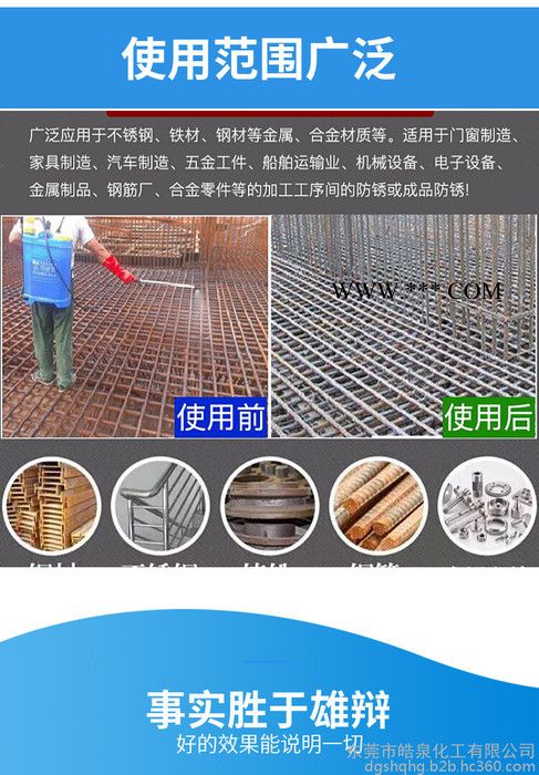 皓泉HQ-600 金属专用防锈剂常温水性金属防锈水钢铁件环保长期防锈处理液图2