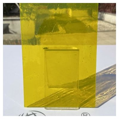 厂家供应 明黄色透明热熔气泡玻璃 教堂玻璃 【C31-2】