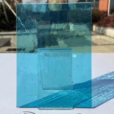 厂家直销 淡蓝色透明气泡玻璃 热熔艺术装饰玻璃【C4-12】