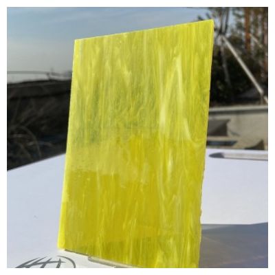 黄纹拉丝半透明蒂凡尼艺术装饰玻璃 彩色热熔玻璃【C166】